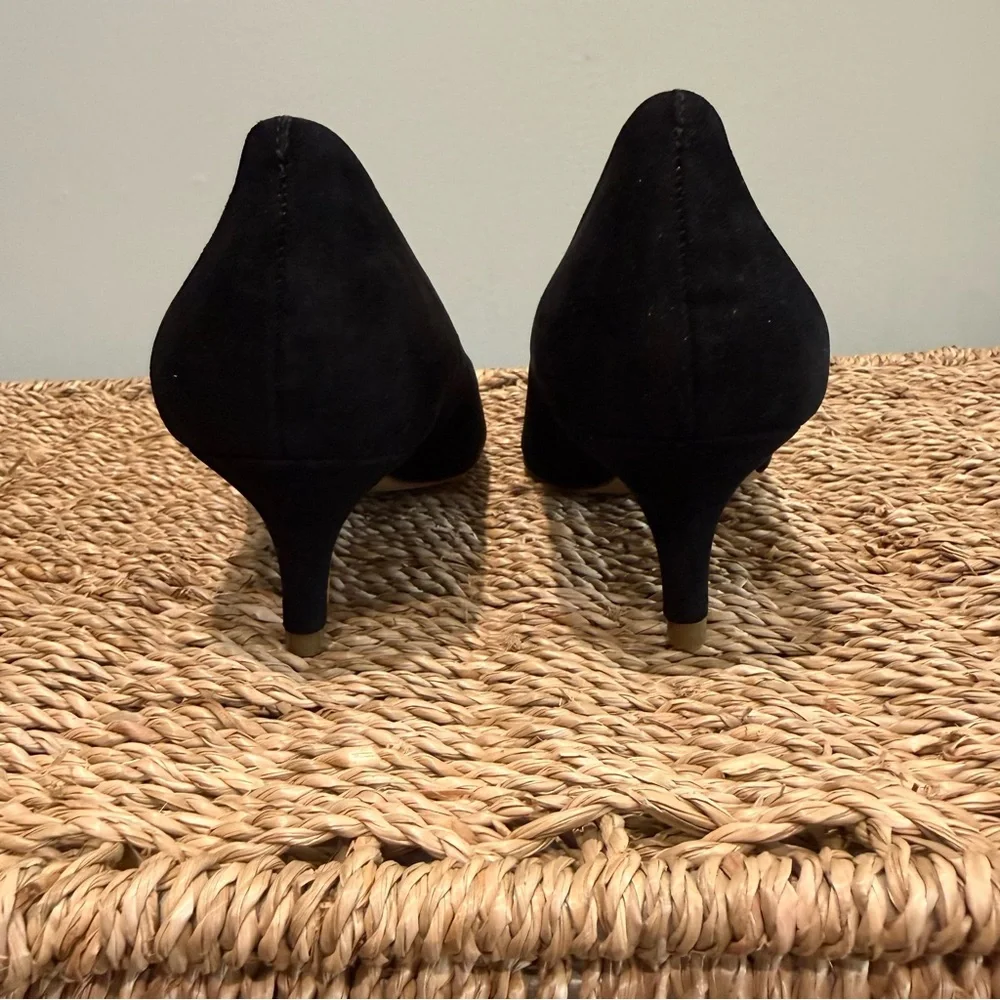NEW J Crew Esme Black Suede Kitten Heels - Picture 4 of 8